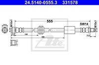 ATE Bremsschläuche 24.5140-0555.3 Bremsschlauch MERCEDES-BENZ,R-CLASS W251, V251