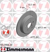 Bremsscheibe Hinterachse Zimmermann 155.3906.20