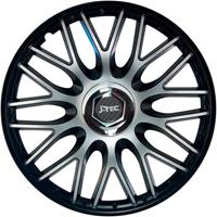 J-Tec 4-Delige Wieldoppenset Orden 16-inch zwart + chroom ring