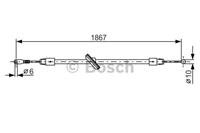 BOSCH Handbremsseil 1 987 482 028 Bremsseil,Seilzug Feststellbremse VW,MERCEDES-BENZ,CRAFTER 30-50 Kasten 2E_,CRAFTER 30-35 Bus 2E_