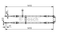 BOSCH Handbremsseil 1 987 477 245 Bremsseil,Seilzug Feststellbremse SAAB,9-5 Kombi YS3E,9-5 YS3E