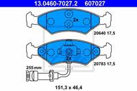 Bremsbelagsatz, Scheibenbremse Vorderachse ATE 13.0460-7027.2