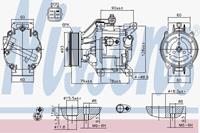 NISSENS Kompressor 890036 Klimakompressor,Klimaanlage Kompressor TOYOTA,COROLLA ZZE12_, NDE12_, ZDE12_,COROLLA Kombi _E12J_, _E12T_
