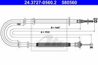 Seilzug, Feststellbremse hinten links ATE 24.3727-0560.2