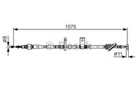 Seilzug, Feststellbremse links Bosch 1 987 482 095