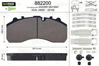 Valeo Bremsbeläge 882200 Bremsklötze,Scheibenbremsbelag MERCEDES-BENZ,IVECO,SCANIA,ACTROS,ACTROS MP2 / MP3,ACTROS MP4 / MP5,ANTOS,AROCS,ATEGO,ATEGO 2