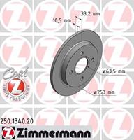 Bremsscheibe Hinterachse Zimmermann 250.1340.20