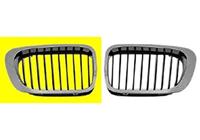 bmw GRILL RECHTS COUPE tot 3/'03 (lamellen ZWART, lijst chroom)