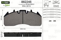 Valeo Bremsbeläge 882246 Bremsklötze,Scheibenbremsbelag VOLVO,RENAULT TRUCKS,FH,FH 16,FM,Magnum