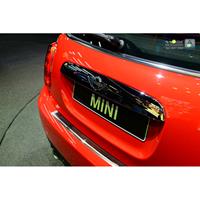 RVS AchterbumperprotectorDeluxe' Mini One/Cooper F56 3-deurs 3/2014- Chroom/Rood-Zwart Carbon