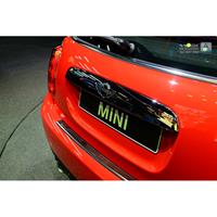 RVS AchterbumperprotectorDeluxe' Mini One/Cooper F56 3-deurs 3/2014- Zwart/Rood-Zwart Carbon