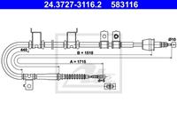 Seilzug, Feststellbremse hinten links ATE 24.3727-3116.2