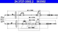 opel Trekkabel, parkeerrem 24372735022