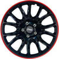 J-Tec 4-Delige Wieldoppenset Hero GTR 16-inch zwart/rode rand