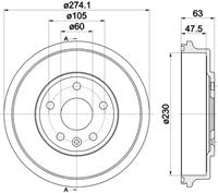 Bremstrommel Hinterachse Textar 94039600