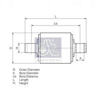 dtspareparts Reparatursatz, Führungsstrebe Doppelachsaggregat DT Spare Parts 1.32505