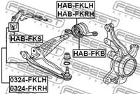 FEBEST Querlenkerlager HONDA HAB-FKS 50280SMGE00,50280SMGE01,50280SMGE02 Querlenkerbuchse,Querlenkergummi,Querlenker Gummilager,Lagerung, Lenker