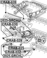 Lagerung, Lenker Hinterachse unten hinten Febest CRAB-031