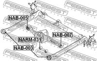 FEBEST Querlenkerlager NAB-005 Querlenkerbuchse,Querlenkergummi NISSAN,ALMERA TINO V10,ALMERA II Hatchback N16,PRIMERA P11,PRIMERA Traveller WP11