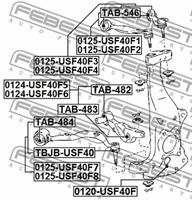 Lagerung, Lenker Vorderachse unten vorne Febest TAB-484