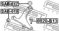 FEBEST Querlenkerlager SAB-017 Querlenkerbuchse,Querlenkergummi SUBARU,FORESTER SH,IMPREZA Stufenheck GD,LEGACY IV Station Wagon BL, BP, B13_