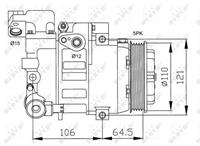 NRF Kompressor EASY FIT 32175 Klimakompressor,Klimaanlage Kompressor MERCEDES-BENZ,A-CLASS W168,VANEO 414
