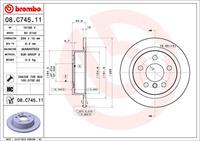 BREMBO Bremsscheiben COATED DISC LINE 08.C745.11 Scheibenbremsen,Bremsscheibe MINI,MINI F56,MINI F55,MINI Cabriolet F57