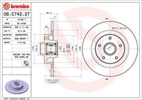 BREMBO Bremsscheiben BEARING DISC LINE 08.C742.27 Scheibenbremsen,Bremsscheibe RENAULT,MEGANE IV B9A/M_,MEGANE IV Grandtour K9A/M_