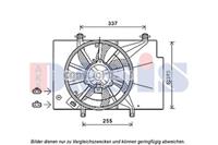 aksdasis Koelventilatorwiel AKS DASIS, Diameter (mm)345mm, Spanning (Volt)12V, u.a. für Ford