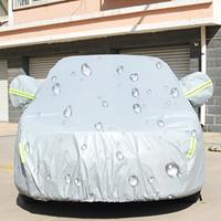 PEVA anti-stof waterdichte zonbestendige Hatchback autohoes met waarschuwingsstrips, geschikt voor auto's met een lengte tot 3,7 m (144 inch)