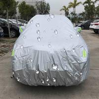 huismerk PEVA waterdichte zon auto dekken stofdicht regen sneeuw beschermen dekken auto beschermmateriaal met waarschuwing Strips voor Smart past auto's tot