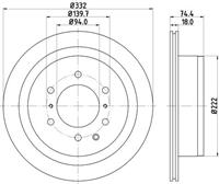 Hella Pagid GmbH Remschijf Gecoat 54673PRO 8DD355119091