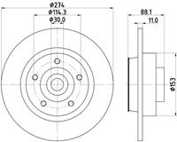 Hella Pagid GmbH Remschijf Gecoat 55326PRO 8DD355117351