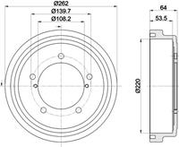 Bremstrommel Hinterachse Hella 8DT 355 303-171