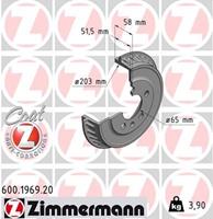 Bremstrommel Hinterachse Zimmermann 600.1969.20