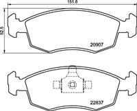 Bremsbelagsatz, Scheibenbremse Vorderachse Brembo P 23 192