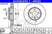 ATE Bremsscheiben 24.0126-0191.1 Scheibenbremsen,Bremsscheibe OPEL,VAUXHALL,INSIGNIA Caravan,INSIGNIA CC,INSIGNIA B Country Tourer Z18