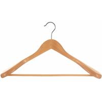 5five Set van 2x stuks houten kledinghangers breed 45 x 24 cm - Kledingkast hangers/kleerhangers voor jassen