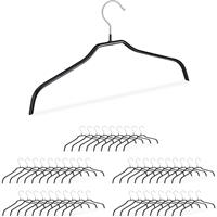 RELAXDAYS 50 x Rutschfeste Kleiderbügel, Hemdenbügel, Blusenbügel mit Gummiummantelung, Antirutsch Bügel, Metall, 42 cm, schwarz