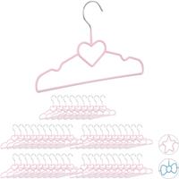 RELAXDAYS 50 x Kinderkleiderbügel Herz, Drahtbügel, Babybügel, dekorativ & platzsparend, Kinderbügel Metall, 30 cm, rosa