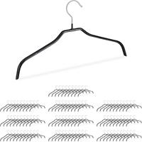 RELAXDAYS 100 x rutschfeste Kleiderbügel, Hemdenbügel, Blusenbügel mit Gummiummantelung, Metall, Antirutsch Bügel, 42 cm, schwarz