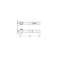 KSTOOLS KS Tools 1/2' Mini Drehmomentschlüssel mit Schutzisolierung und Umschalt-Ratschenkopf, 5-25Nm