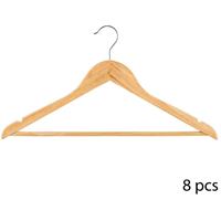 5five Set van 8x stuks houten kledinghangers 45 x 23 cm - Kledingkast hangers/kleerhangers