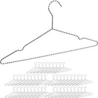 RELAXDAYS 50 x Drahtbügel, für Hemden & Jacken, dünn, platzsparend, Metall Bügel, 42 cm breit, schöne Kleiderbügel, silber