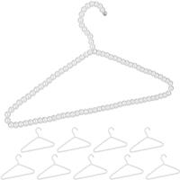 RELAXDAYS Kleiderbügel mit Perlen, 10er Set, Shirt, Bluse, Stange für Hosen & Röcke, 40 cm, Kunststoff, Hemdbügel, weiß