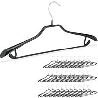 RELAXDAYS 30 x Kleiderbügel für Anzüge, Anzugbügel, gummiert, aus Metall, rutschfest, platzsparend, 44 cm breit, schwarz