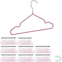 RELAXDAYS 80 x Kinderkleiderbügel, platzsparende Drahtbügel Mädchen, Babybügel mit Kerben, PVC-beschichtet, Bügel 30 cm, pink