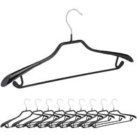 RELAXDAYS Kleiderbügel für Anzüge, 10er Set, Anzugbügel, gummiert, aus Metall, rutschfest, platzsparend, 44 cm, schwarz
