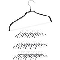 RELAXDAYS 30 x Rutschfeste Kleiderbügel, Hemdenbügel, Blusenbügel mit Gummiummantelung, Antirutsch Bügel, Metall, 42 cm, schwarz