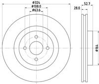 Hella Bremsscheibe Vorderachse  8DD 355 112-711